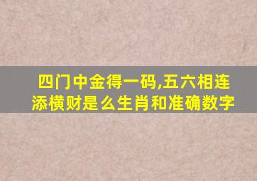 四门中金得一码,五六相连添横财是么生肖和准确数字