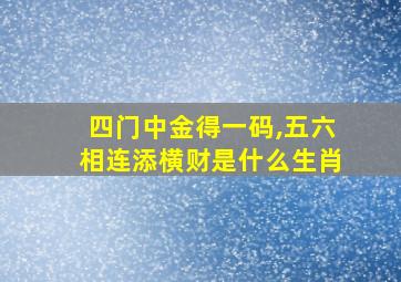 四门中金得一码,五六相连添横财是什么生肖