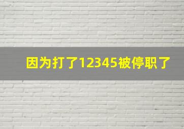 因为打了12345被停职了