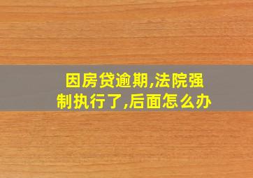 因房贷逾期,法院强制执行了,后面怎么办