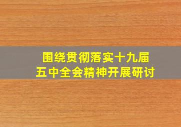 围绕贯彻落实十九届五中全会精神开展研讨