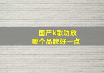 国产k歌功放哪个品牌好一点