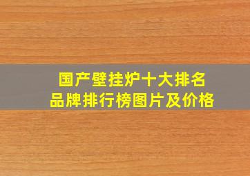 国产壁挂炉十大排名品牌排行榜图片及价格