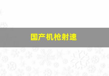 国产机枪射速