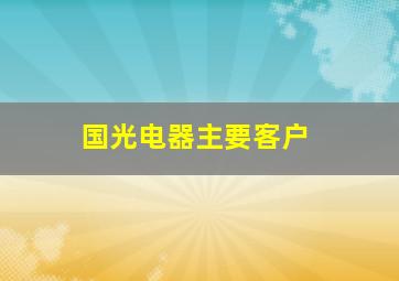 国光电器主要客户