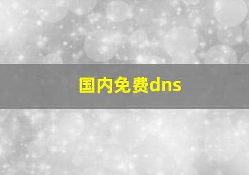 国内免费dns