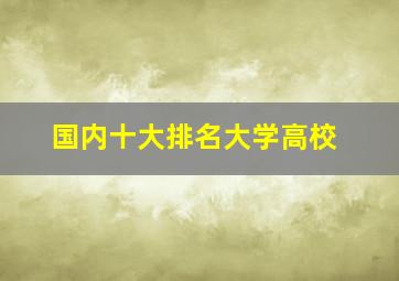 国内十大排名大学高校