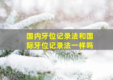 国内牙位记录法和国际牙位记录法一样吗