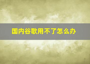 国内谷歌用不了怎么办