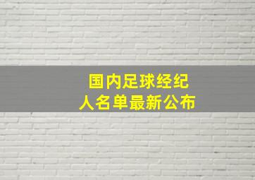 国内足球经纪人名单最新公布