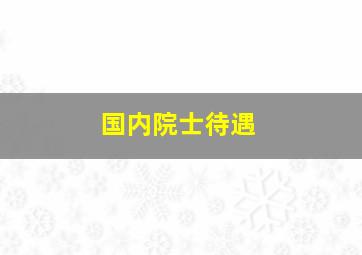 国内院士待遇