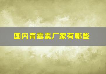 国内青霉素厂家有哪些