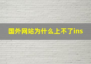 国外网站为什么上不了ins