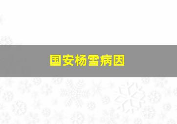 国安杨雪病因