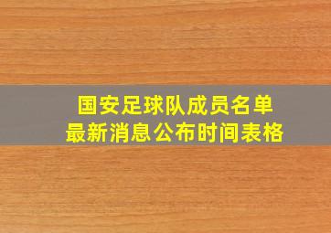 国安足球队成员名单最新消息公布时间表格