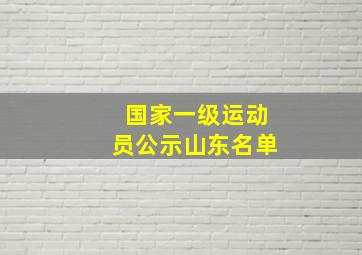 国家一级运动员公示山东名单