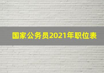 国家公务员2021年职位表