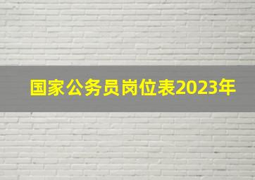 国家公务员岗位表2023年