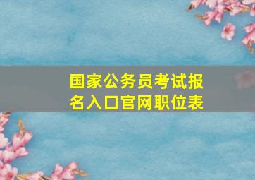 国家公务员考试报名入口官网职位表