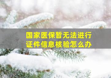 国家医保暂无法进行证件信息核验怎么办