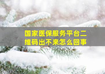 国家医保服务平台二维码出不来怎么回事