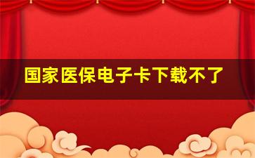 国家医保电子卡下载不了