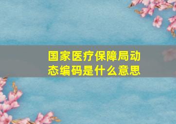 国家医疗保障局动态编码是什么意思