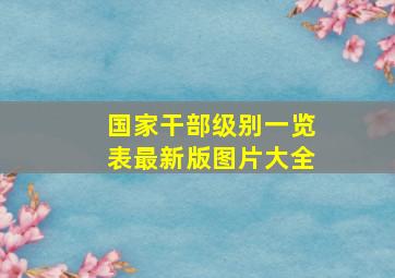 国家干部级别一览表最新版图片大全