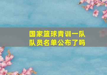 国家篮球青训一队队员名单公布了吗