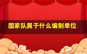 国家队属于什么编制单位