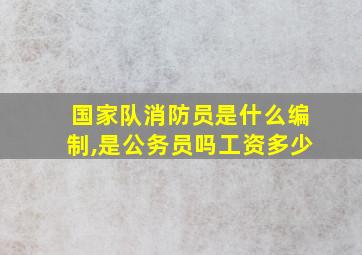 国家队消防员是什么编制,是公务员吗工资多少