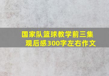 国家队篮球教学前三集观后感300字左右作文