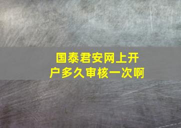 国泰君安网上开户多久审核一次啊