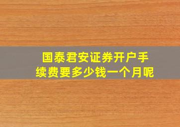 国泰君安证券开户手续费要多少钱一个月呢