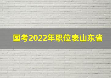 国考2022年职位表山东省