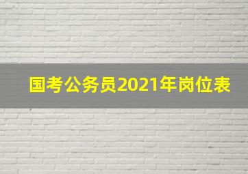 国考公务员2021年岗位表