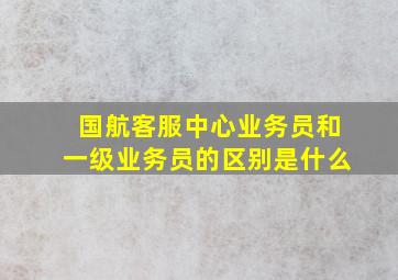 国航客服中心业务员和一级业务员的区别是什么