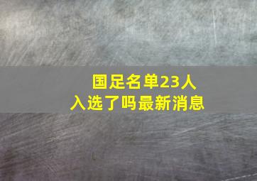 国足名单23人入选了吗最新消息