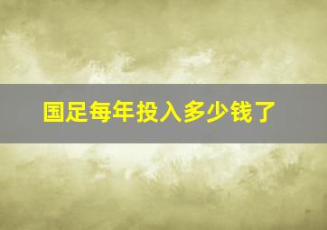 国足每年投入多少钱了