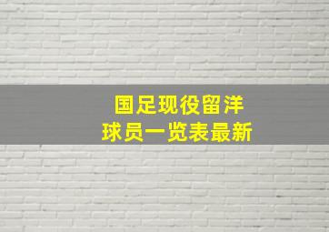 国足现役留洋球员一览表最新