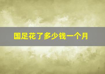 国足花了多少钱一个月