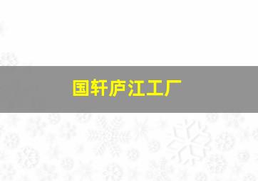 国轩庐江工厂