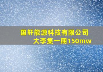 国轩能源科技有限公司大李集一期150mw