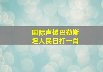 国际声援巴勒斯坦人民日打一肖