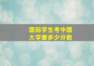 国际学生考中国大学要多少分数