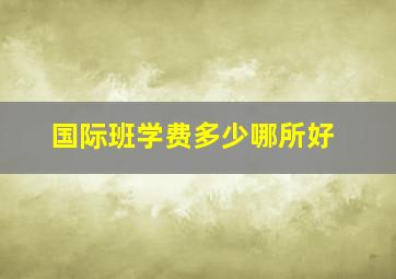 国际班学费多少哪所好