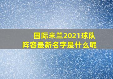 国际米兰2021球队阵容最新名字是什么呢