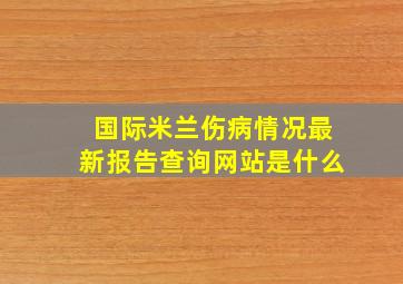 国际米兰伤病情况最新报告查询网站是什么