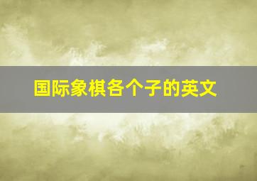 国际象棋各个子的英文