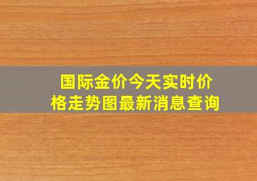 国际金价今天实时价格走势图最新消息查询